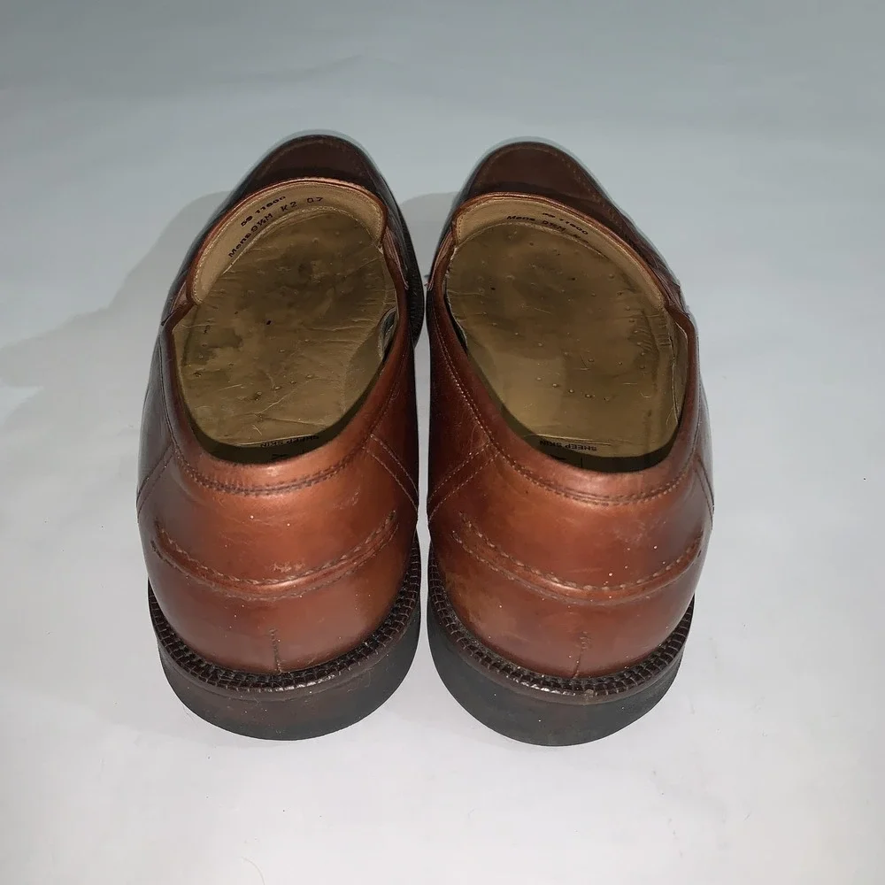 Johnston & Murphy Shoes Mens Size 9.5 Brown Leather Penny Loafers Dress Comfort